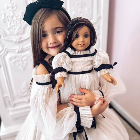 Petite Maison Kids - Wholesale Doll Clothing - Kids - Coco-Caramel 18 Inch Doll Dress1