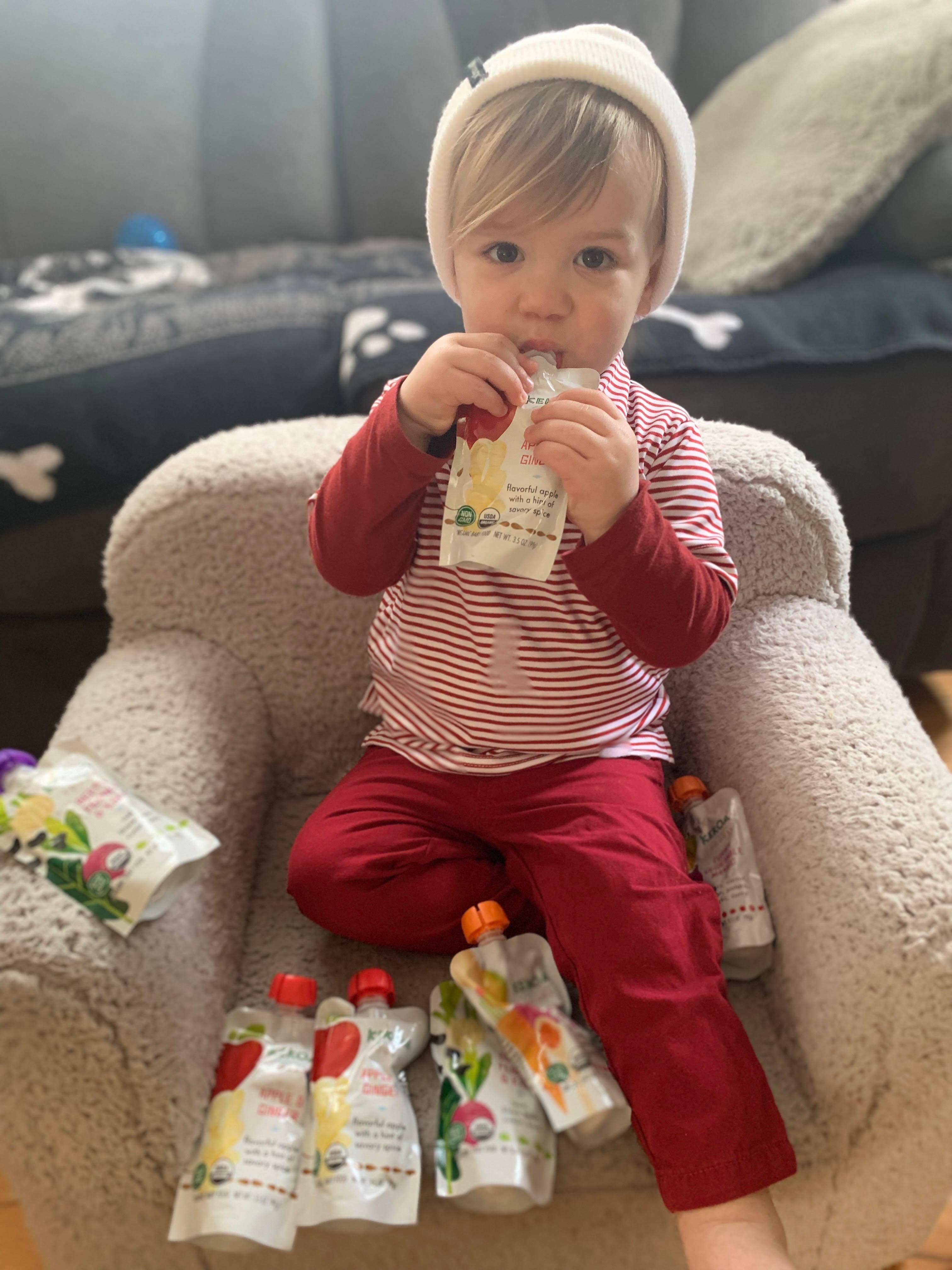 Kekoa Foods - Wholesale Baby Food - Apple & Ginger Squeeze Pouch, 100% Organic Vegetarian Baby Food Purée5