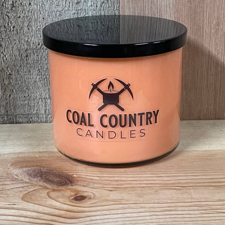 Mango Peach Salsa 3-Wick Candle for wholesale by Coal Country Candles