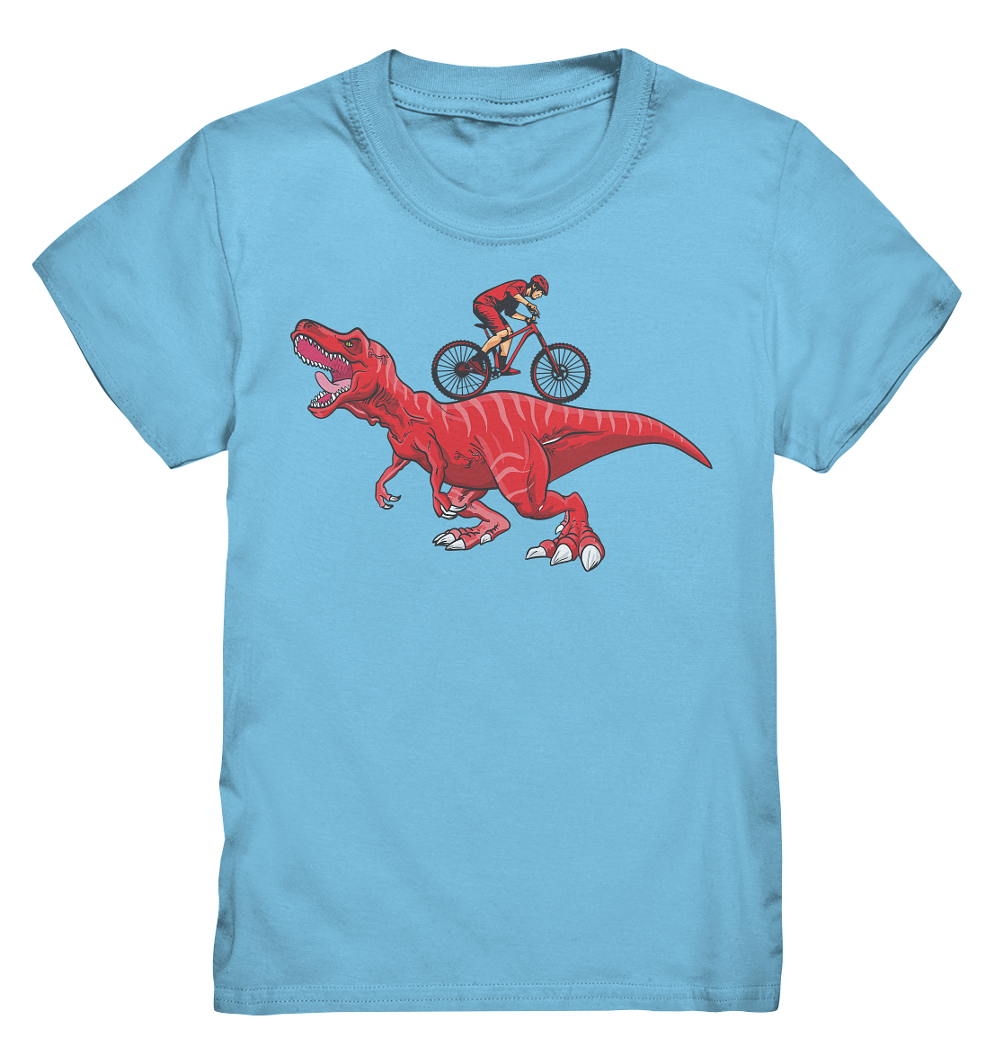 Tigerlino® - Wholesale Screen Printed T-Shirt - Kids - Dinosaur bike dinosaur kids t-shirt1