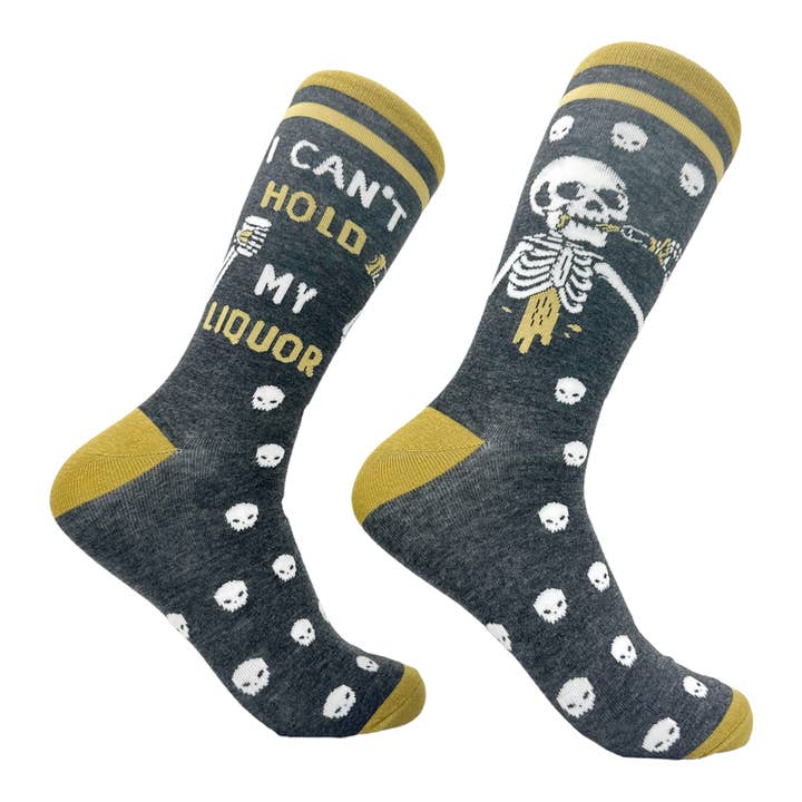Men's I Cant Hold My Liquor Socks Funny Drinking Skeleton for wholesale on Faire