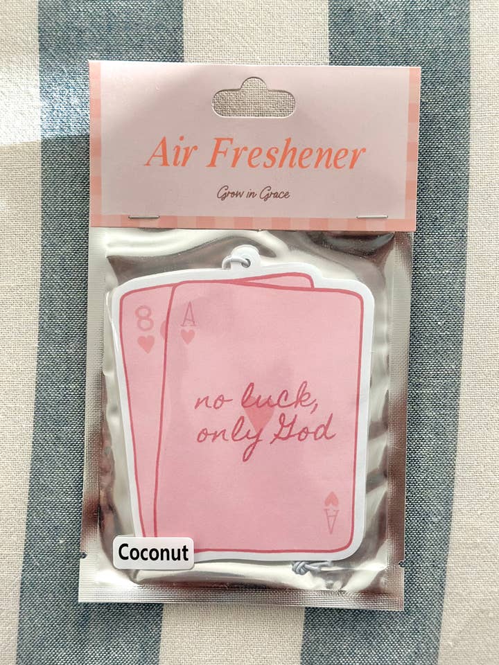 No luck, only God car air freshener, Bible verse gift for wholesale by Grow in Grace