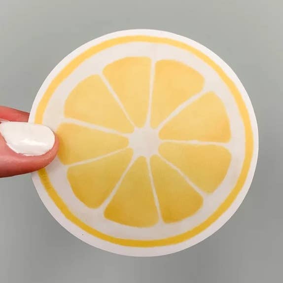 Lemon Slice vinyl sticker for wholesale by Lemon Press Studio