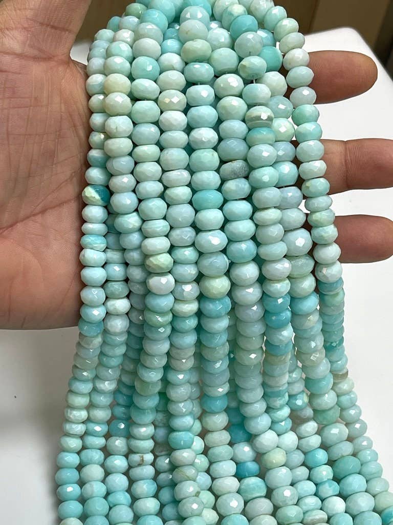 TRIVENI USA INC - Wholesale Beads - 4-5mm AAA Faceted Blue Shaded Peruvian Opal  Gemstone2
