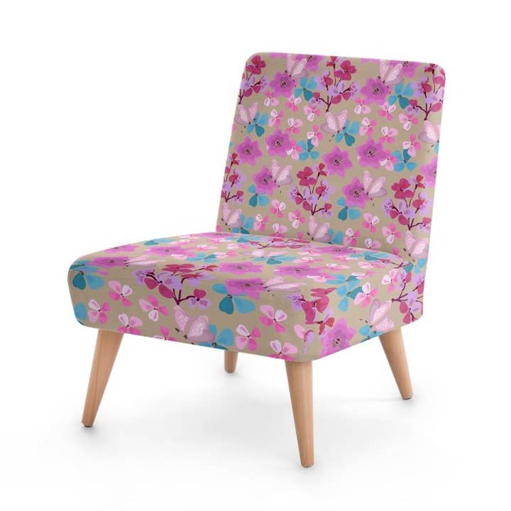 Sedia occasionale con motivo floreale rosa per la vendita all'ingrosso da parte di Sorbey