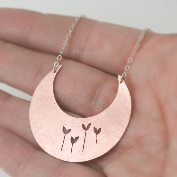 Botanisk Halskæde, Bregne Timian Ginkgo Spire Blomst Gren for engroshandel hos Rising Jewelry