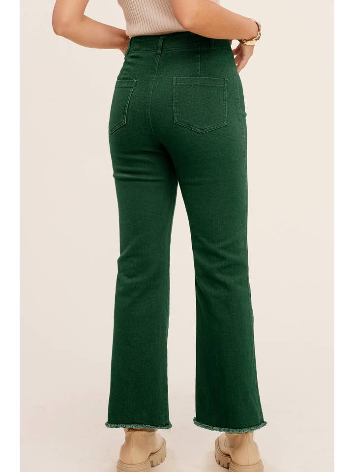 La Miel – Calças - Mulher por atacado – MCP3113-Calças Flare elástica de Cintura Alta Lavada e Macio17