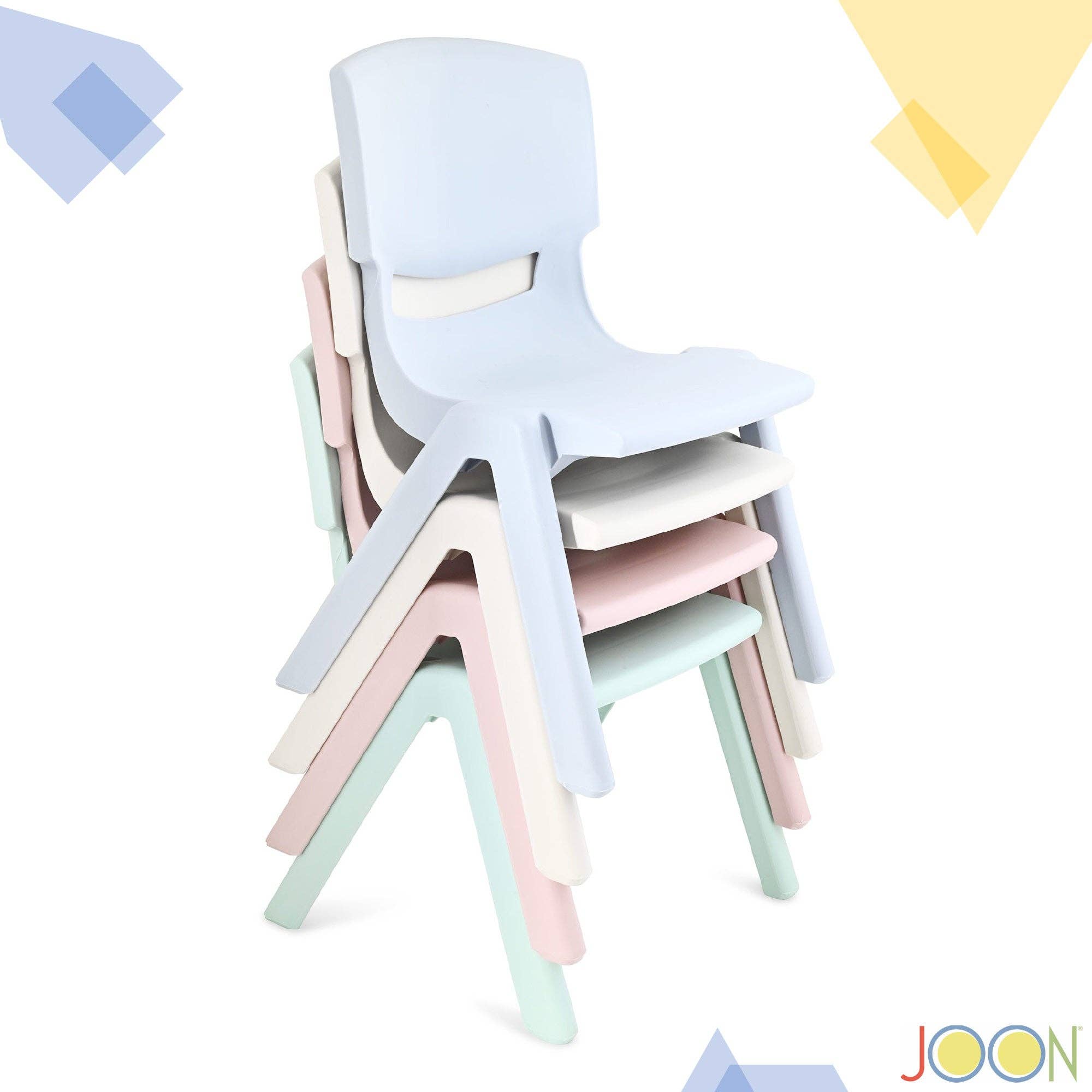 ShopBobbys - Wholesale Chair - Kids - JOON Stackable Plastic Kids Learning Chairs, Mint Green, 20.5x12.75X11 Inches, 2-Pack (Pack of 2)7