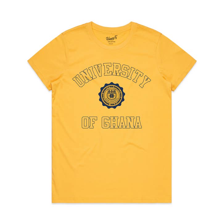 Camiseta amarilla de mujer de la Universidad de Ghana 6 para venta al por mayor de Varsity54