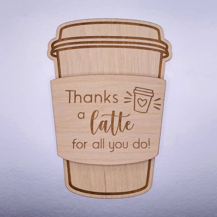 Thanks A Latte Gift Card Holder for wholesale by BoldLifeDesign
