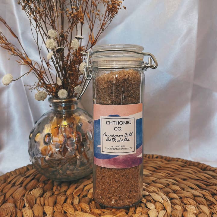 Chthonic Co. Cinnamon Roll Bath Salts 4oz for wholesale by Chthonic Co.