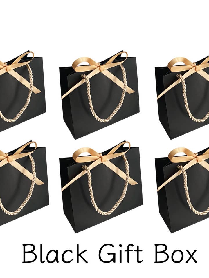Bolsa de regalo de cinta negra con asas, elegante bolsa para regalos de fiesta para venta al por mayor de ANYGIFTGOODPACKINGBOX