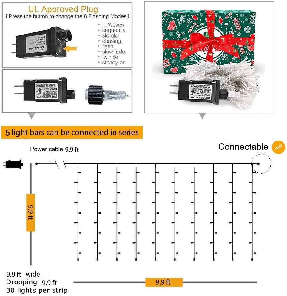 YI LIGHTING LLC - Wholesale String Lights - 9.8ft Plug-in Curtain String Light Fairy Light with Remote2