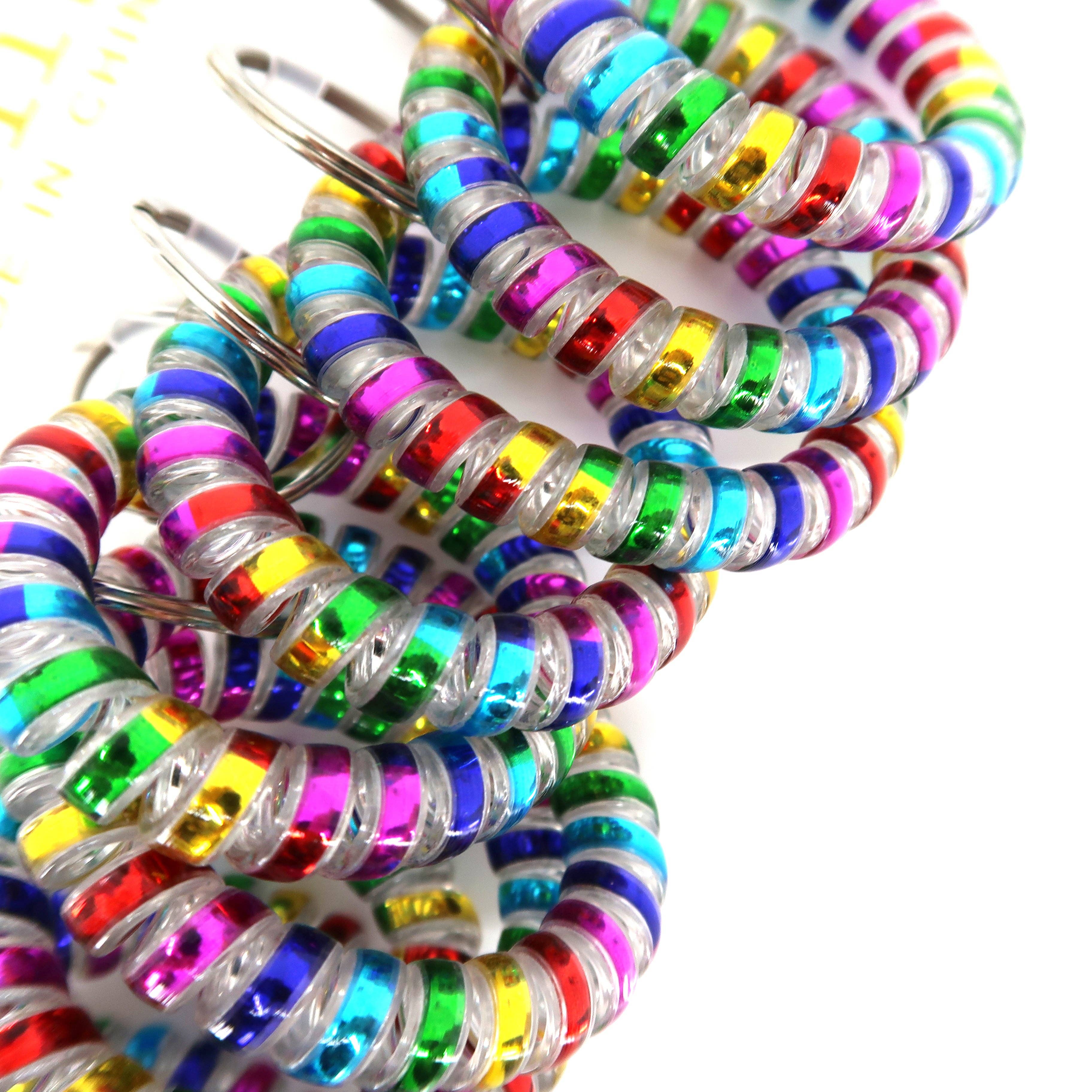 ONE COLOR RAINBOW HAIR TIE KEYCHAIN 0415-21 (12PC) for wholesale on Faire2