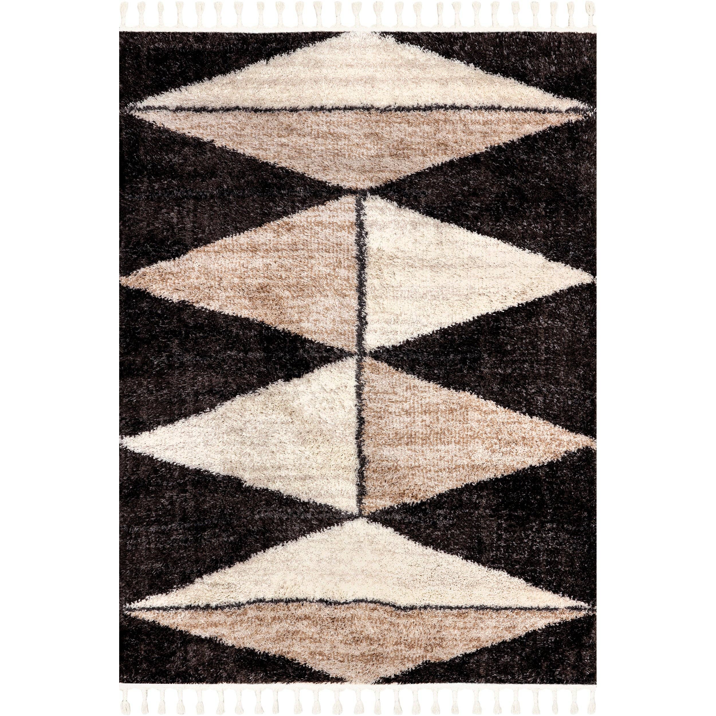 Rust Kali Shaggy Diamond Tassel Area Rug for wholesale on Faire40
