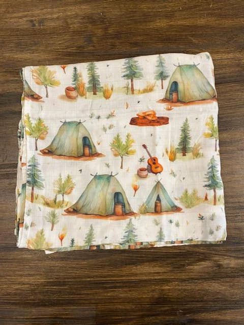 Bamboo & Muslin Swaddle | Cozy Campfie for wholesale by Evvie Bean's