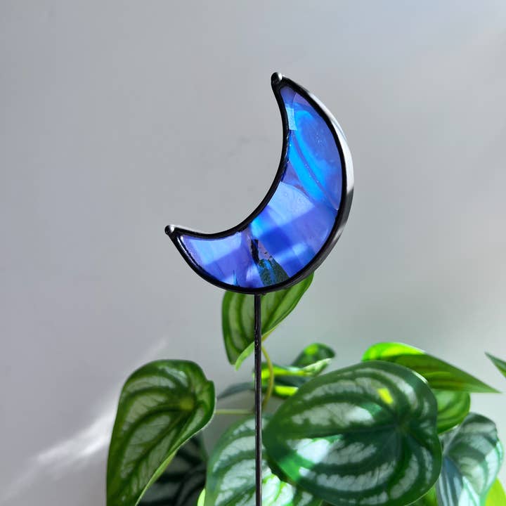 Wild Bloom Glass - Wholesale Garden/Lawn Stake - Half Moon Plant Stake Stained Glass | Plant Accessories2