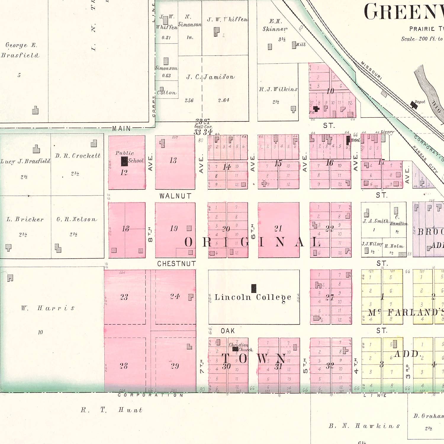 Ted's Vintage Art - Wholesale Map - Vintage Map of Greenwood, Missouri 19043