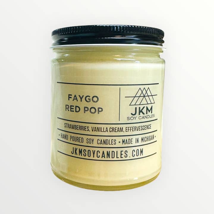 JKM Soy Candles - Wholesale Jar/Filled Candle - Faygo Red Pop - Michigan Collection2