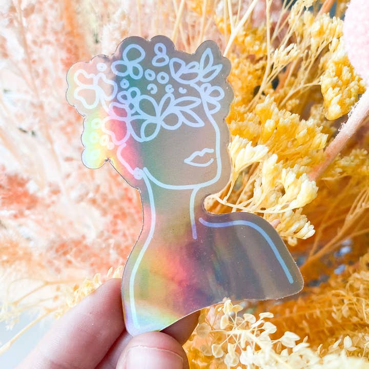 Adesivo impermeabile Flower Child per laptop e paraurti per la vendita all'ingrosso da parte di Adria Adams Co.