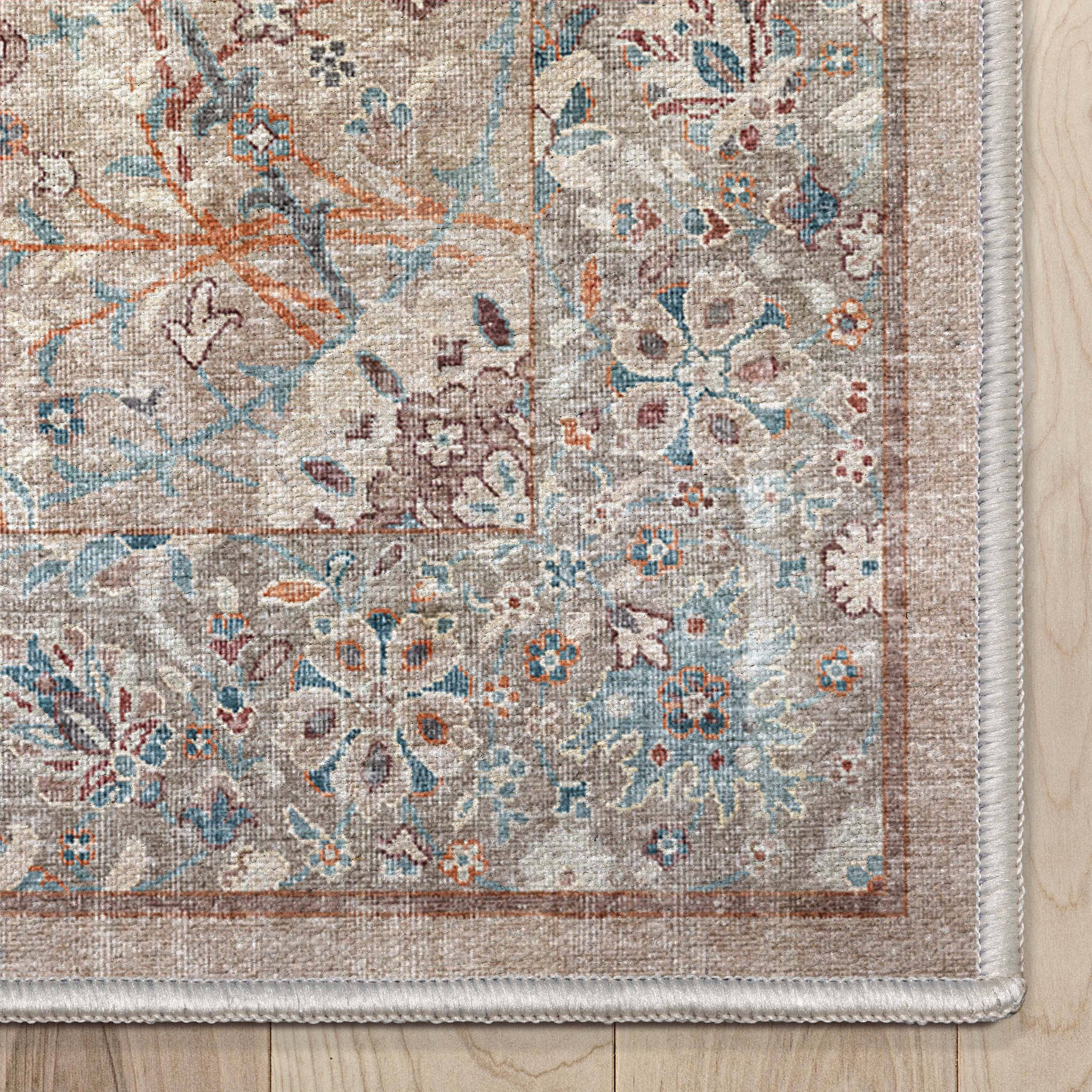 Well Woven – Tapete por atacado – Tapete Emilia Vintage Persian Floral Marfim Plan Weave3
