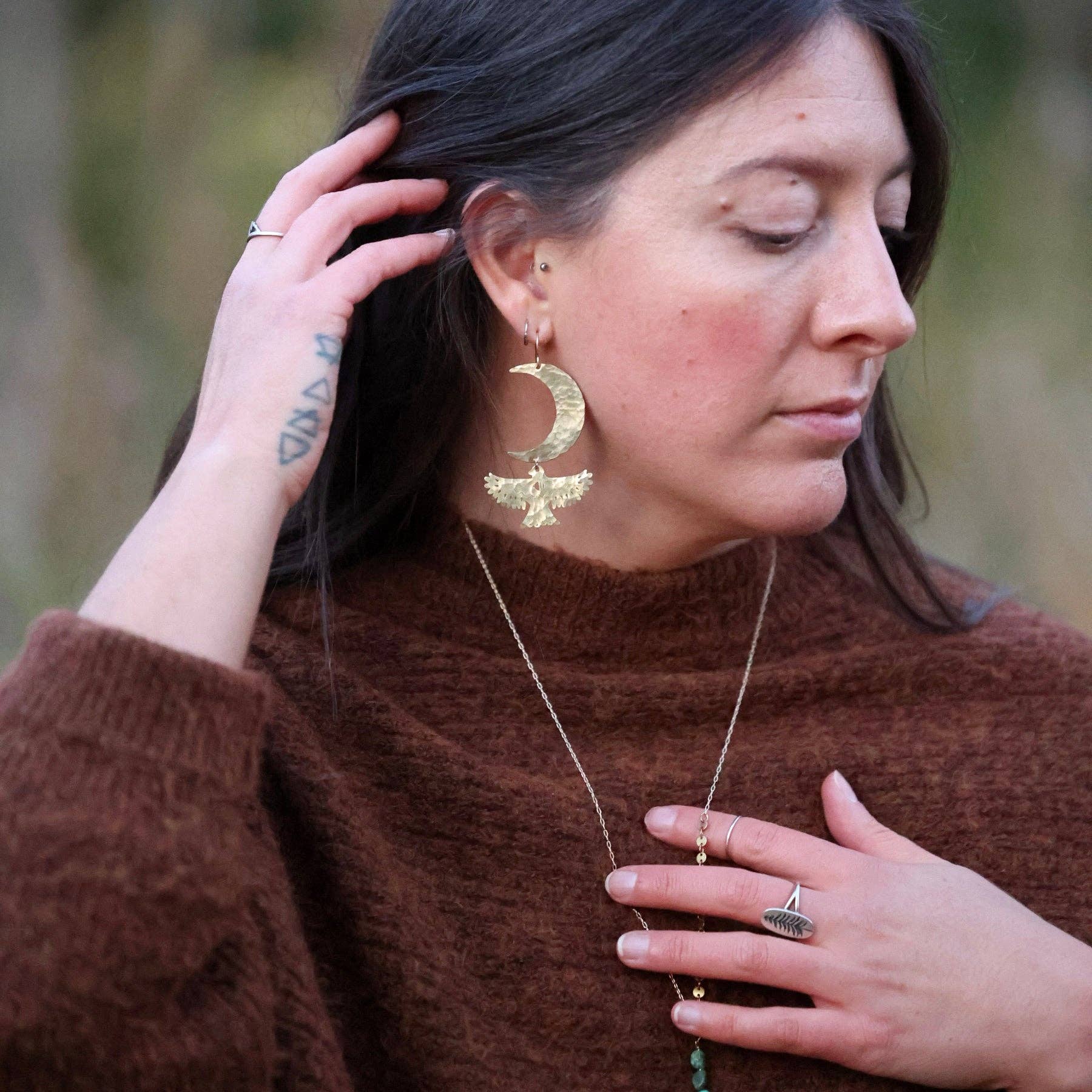 Fluff Hardware - Vente Boucles d'oreilles pendantes - Boucles d'oreilles Night Wing8