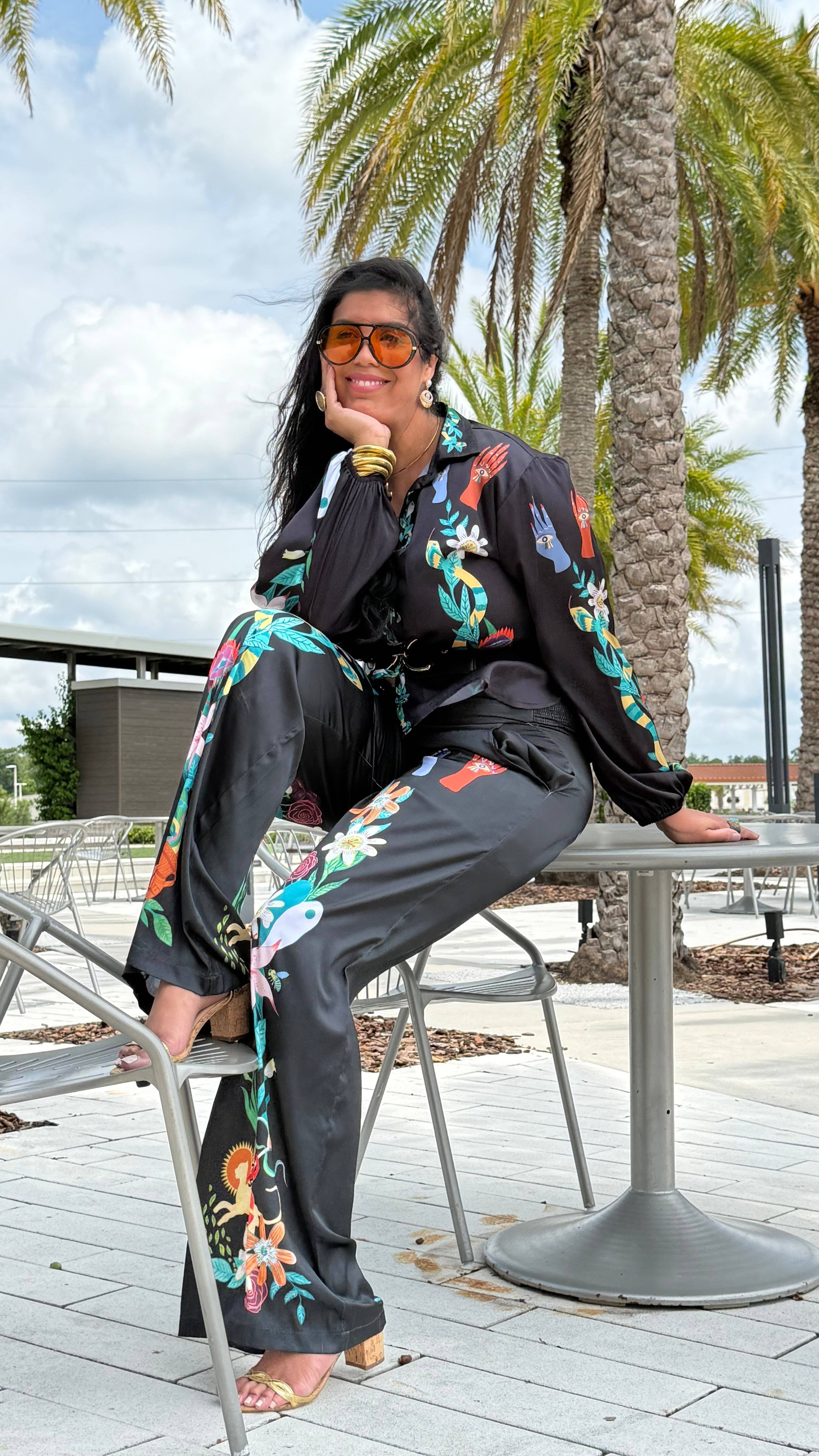 Paryse Style - Wholesale Top & Pant Set (NOT Loungewear) - Women's - Black Taboo Coordinate Set for Tall Women2