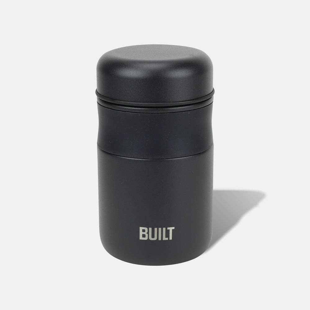Built NY - Wholesale Food Storage Container - 16 oz Double Wall Vacuum Insulated Food Jar - Black