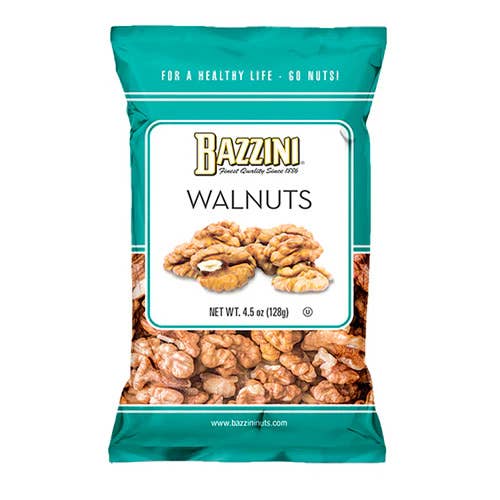 Long Island Candy Factory - Wholesale Nuts - Bazzini Finest Quality Walnuts 4.5 oz HUGE Peg Bag 6 ct