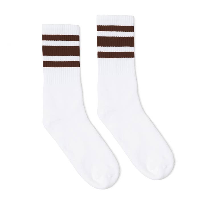 Brown Striped Socks | White for wholesale by SOCCO