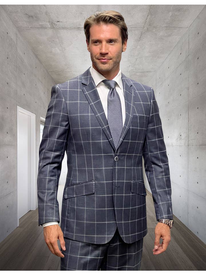 Statement Clothing - Wholesale Suit Set - Men's - Porto-11 Modern Fit 2 pc Italian Wool Suit Set5