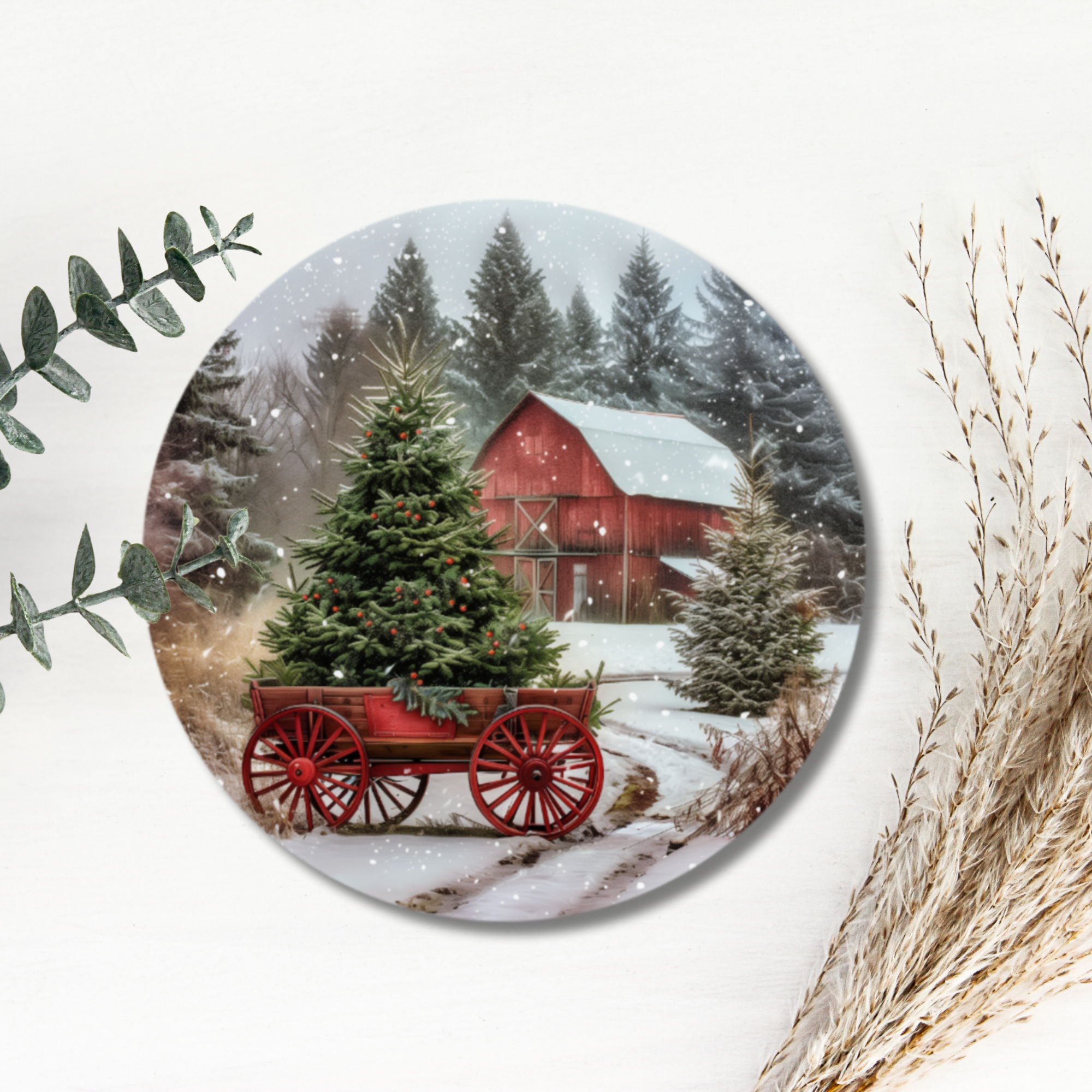 Fernville Creations - Wholesale Coasters - Christmas Scene Coaster, Rustic Charm, Farmhouse Elegance7