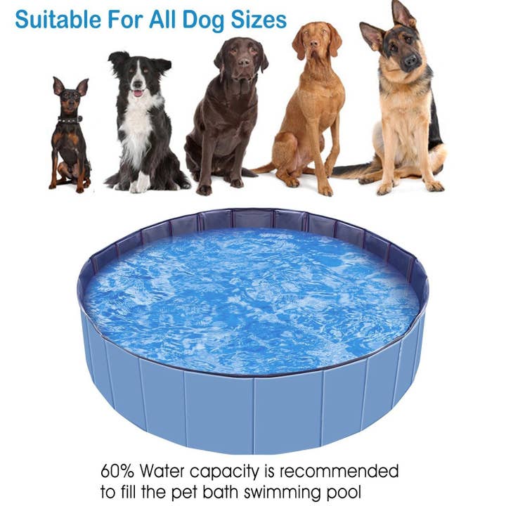Naomi's Happy Place Shop – wholesale Inflatables – Foldable Pet Swimming Pool PVC Kiddie Baby Dog Swim Pool Bathing Tub Playmat Kids Pools9