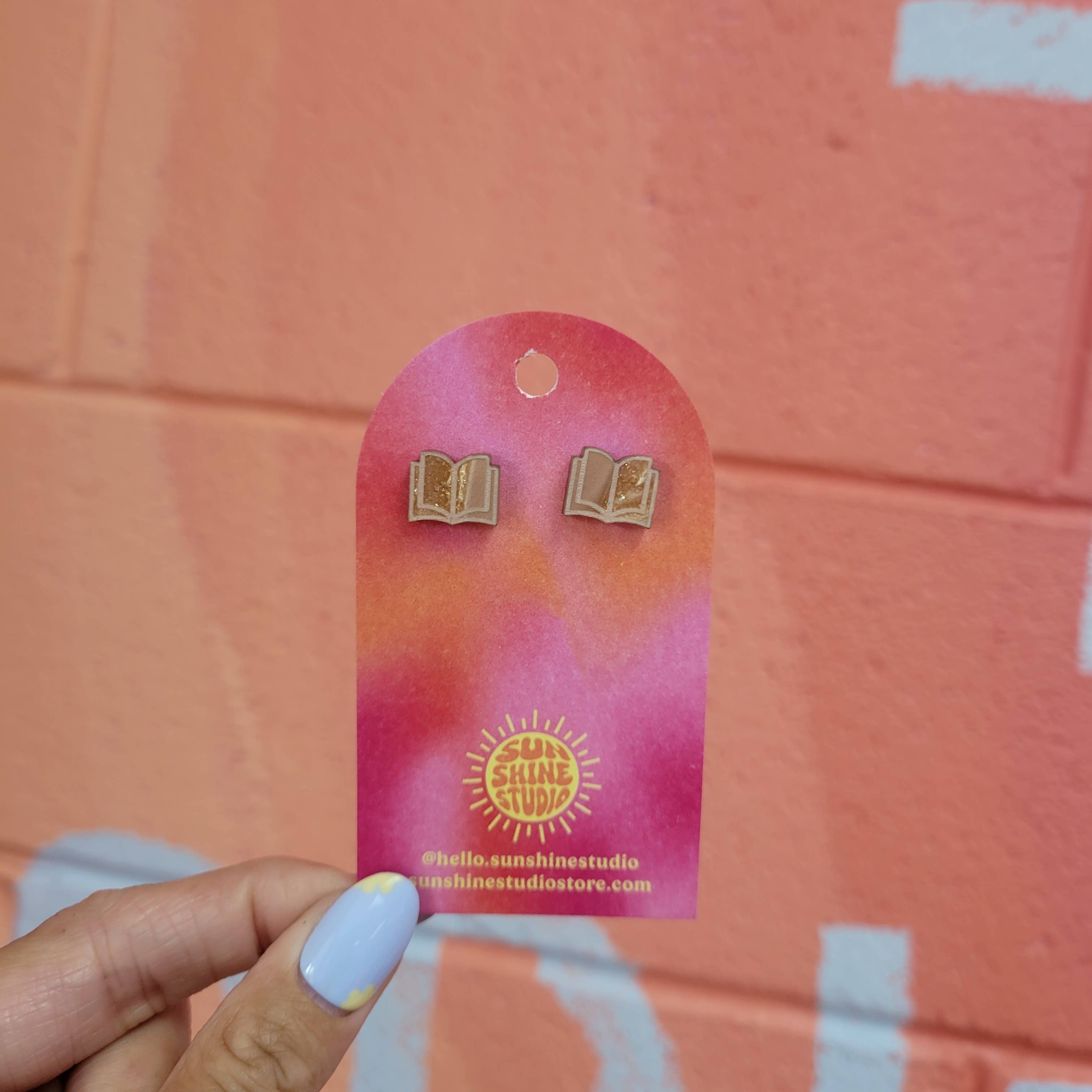 Sunshine Studio - Wholesale Stud/Post Earrings - Open Book Tiny Stud Earrings14