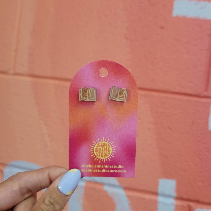 Sunshine Studio - Wholesale Stud/Post Earrings - Open Book Tiny Stud Earrings13