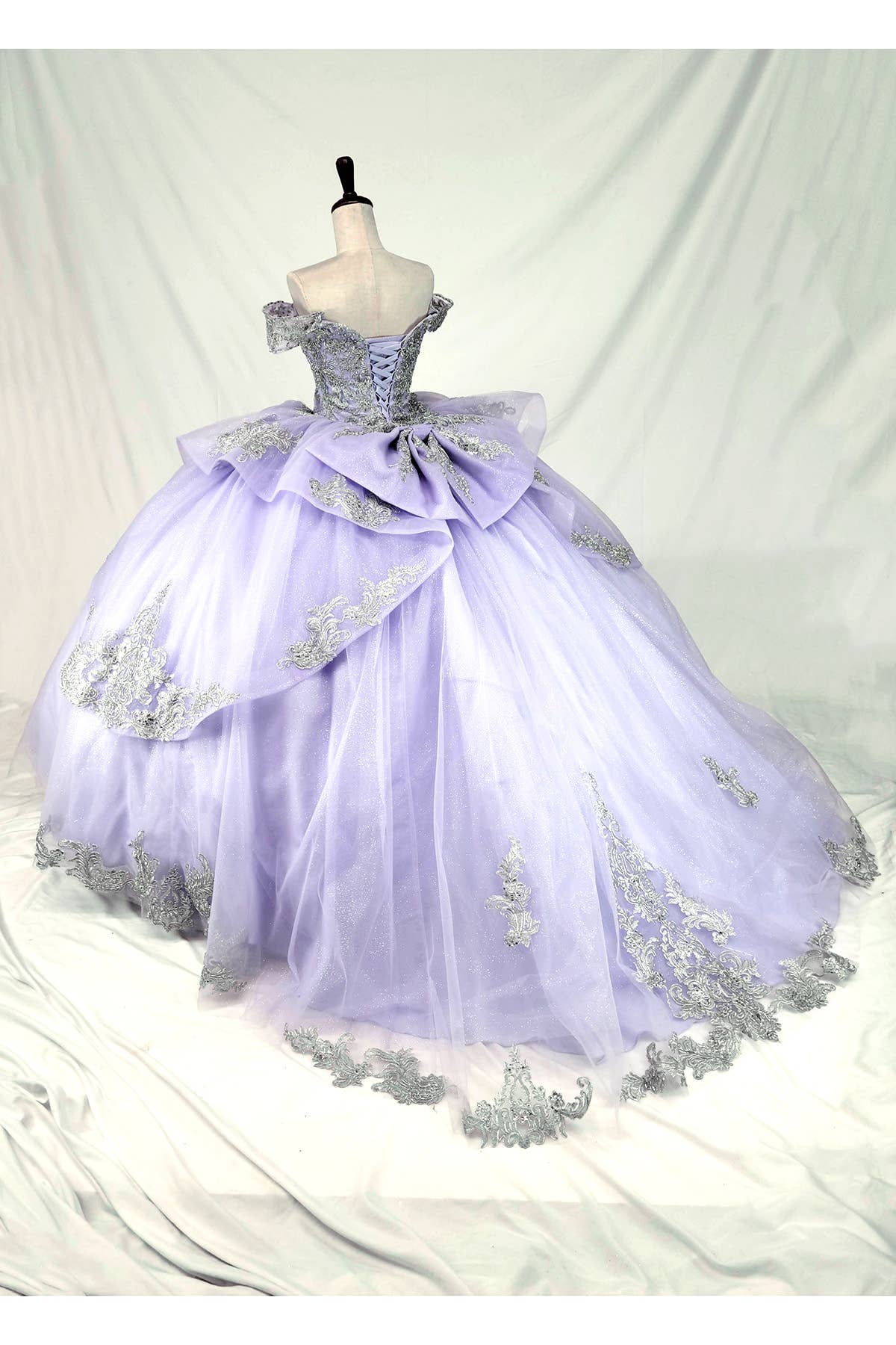 lilac silver Off the shoulder lilac/silver quinceanera dress CHF3123 for wholesale on Faire7