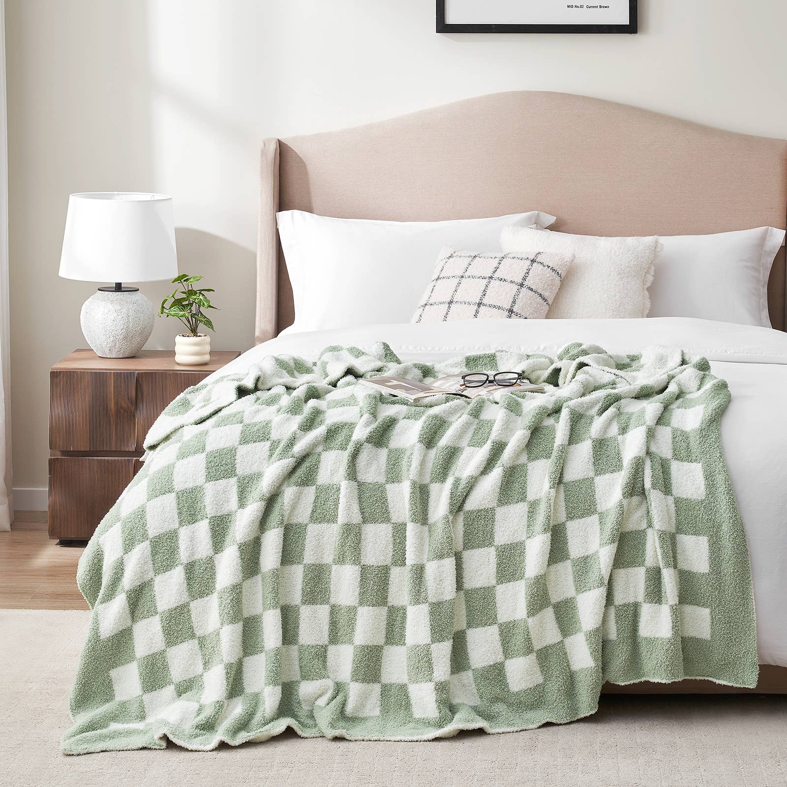 DreamValley - Wholesale Throw Blanket - SS Reversible Knitted Checkered Throw Blanket Throw, 60“x80"13