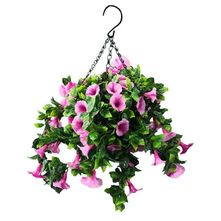 Designer Plants - Wholesale Artificial Flowers - Artificial Petunia Hanging Basket UV Resistant (Outdoor Proof)