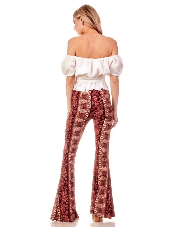 VIBE Apparel Co - Wholesale Pants – Women's - Aztec Wide Leg Flare Pant19