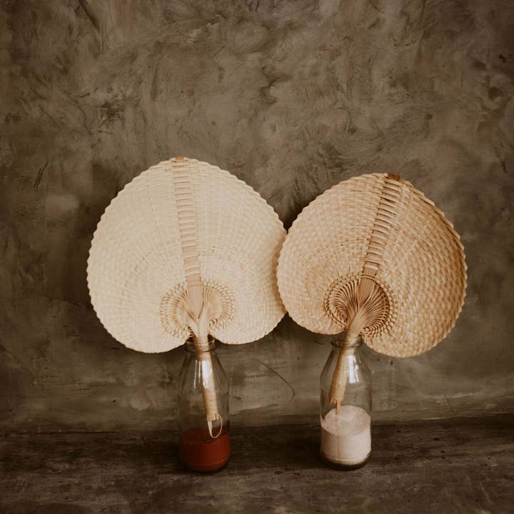 Village Thrive - Wholesale Wall Accent - Woven Paradisio Fan in Blonde1