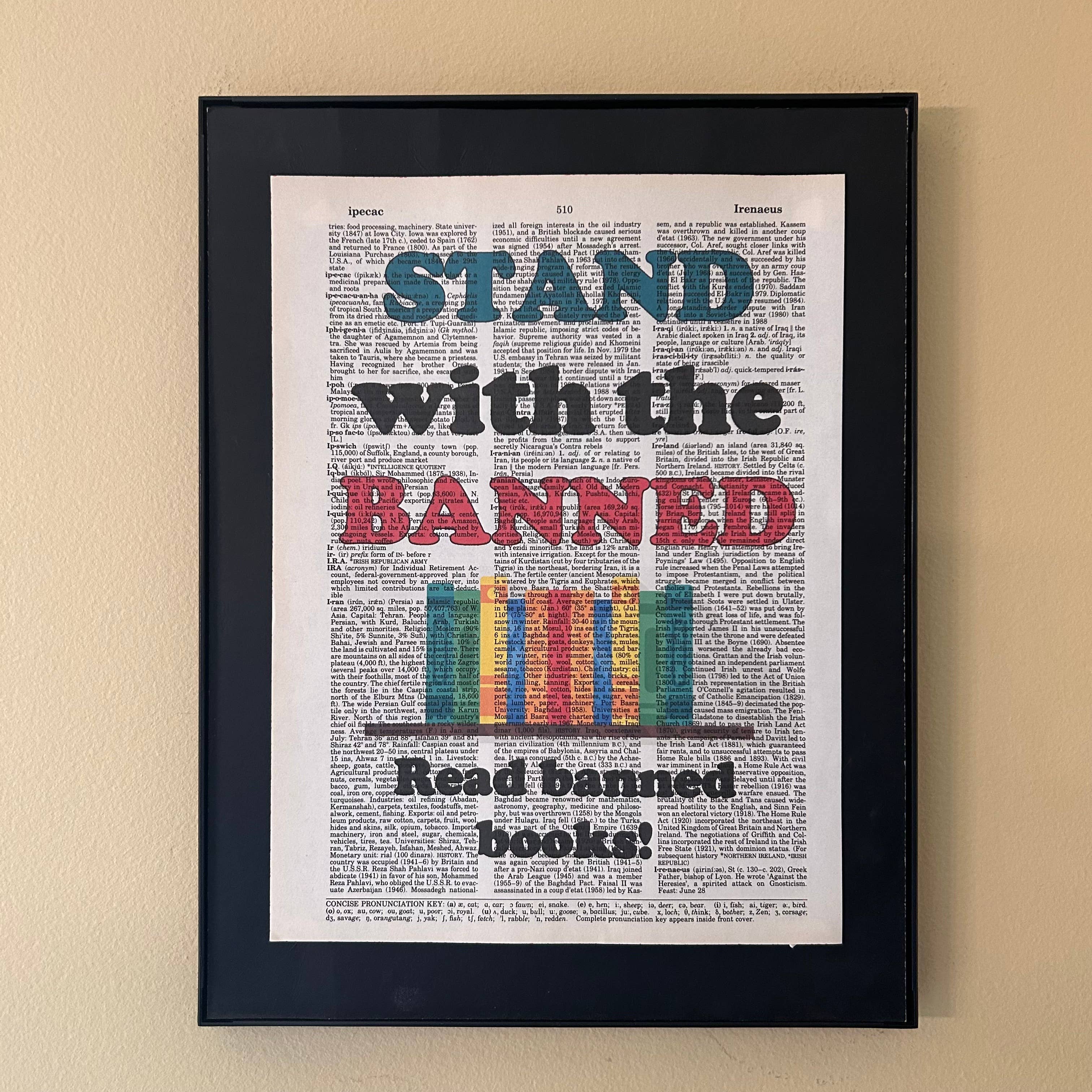 Bookish Birds - Wholesale Art Print - Stand with the banned  | Dictionary Print | Vintage Book Art1