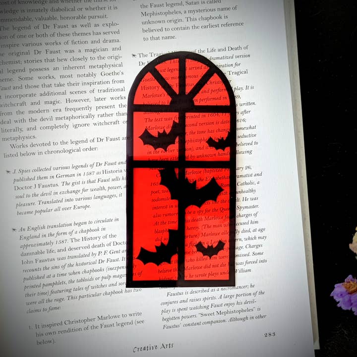 Clear Bookmark - Red Halloween Window Goth Gothic Horror for wholesale by Dark Veinlet