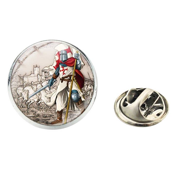 Knights Templar Lapel Pin - Grey, Blue And Red for wholesale by Bassin And Brown