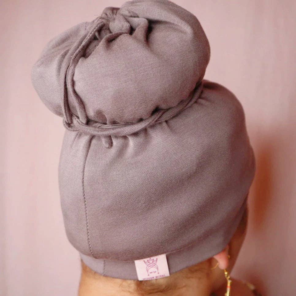 Woven Royal - Wholesale Sleep Cap / Bonnet - Women's - Anacaona Taupe Afrona4