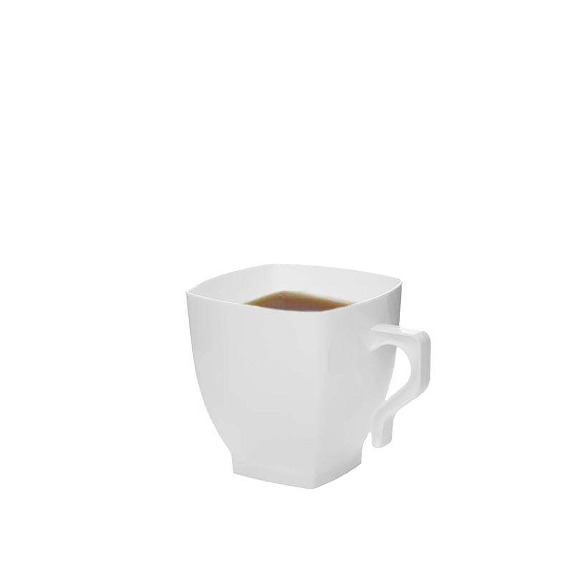 Smarty had a Party - Wholesale Disposable Cup - 2 oz. White Square Plastic Mini Coffee Tea Cups - 12 pcs2