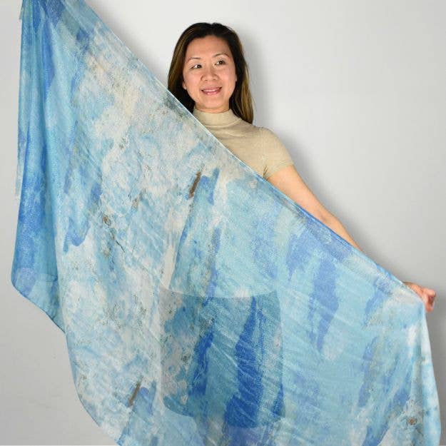 THSS2328: Blue: Brush Strokes Print Scarf for wholesale by Taylor Hill Scarves & Co