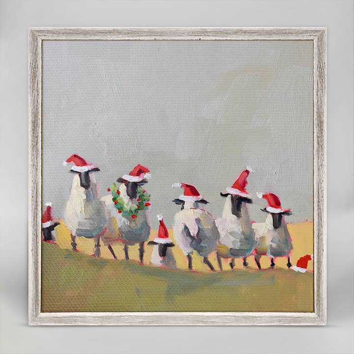 Feriado---Natal-Ovelha Mini Tela emoldurada por atacado de GreenBox Art