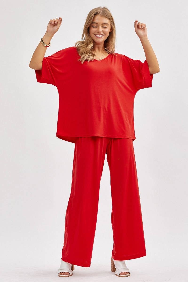 Dear Scarlett - Wholesale Top & Pant Set (NOT Loungewear) - Women's - Stylish Flowy Top + Wide Leg Set TRVSET-CABANA4