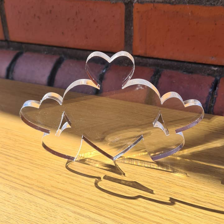 10mm Acrylic Heart With 5 Hearts for wholesale by Manchester Craft Blanks