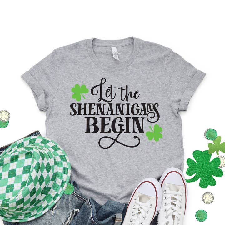Let The Shenanigans Begin Shirt,St.Patrick's Day Shirt,Lucky Shirt,Lucky Shirt Women,St Patty's Day Shirt,Iris Shirt,Matching Shirt for wholesale by PrimestoreUS